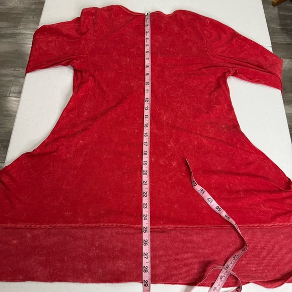 Liberty Wear Tunic Embellished Steer USA Sturgis Red Asymmetrical Women’s Size L - Picture 10 of 13